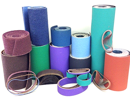 Coated abrasive belts and discs fabricated by Abrasives & Allied Products, Houston TX